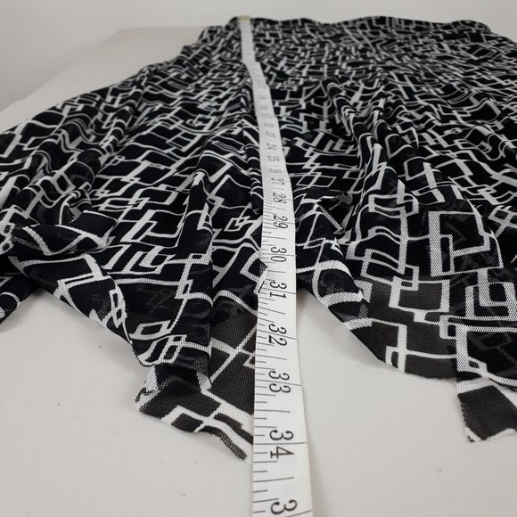 Tribal Black Geo Pattern Handkerchief-trim Midi Skirt - Picture 8 of 13